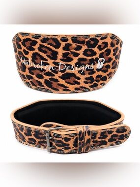 Unbroken Designs Leopard Lifting Belt S Leather Weightlifting Crossfit Gym Boho⁠